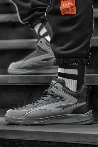 Zapatillas altas - Negro y gris