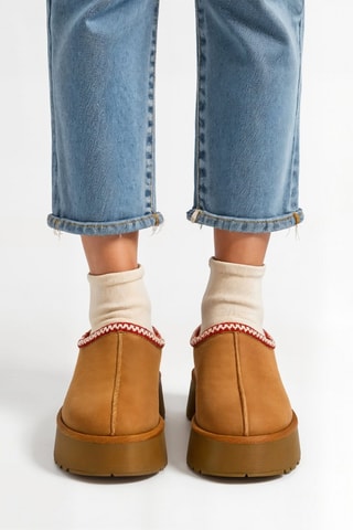 Zapatillas con plataforma - Marrón