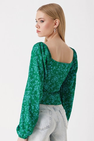 Blusa - Azul y verde