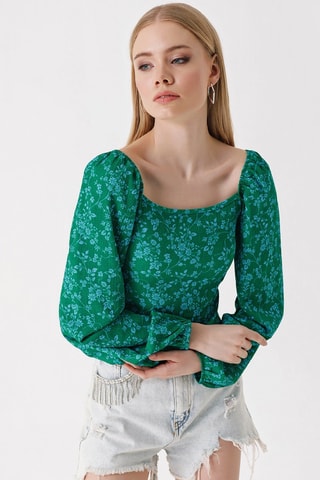 Blusa - Azul y verde