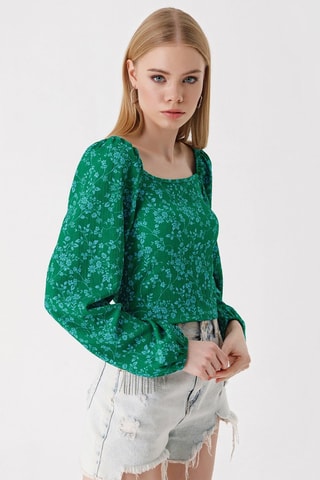 Blusa - Azul y verde