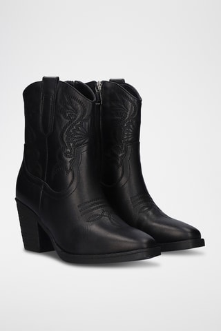 Bottines en cuir - Noir