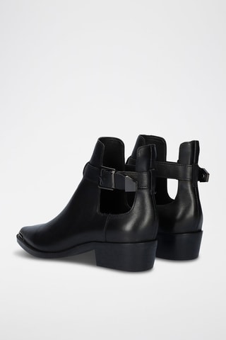 Bottines en cuir - Noir et argenté