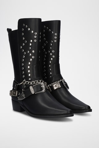 Bottines en cuir - Noir