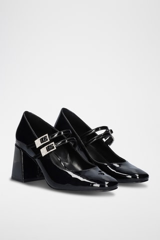 Babies à talons vernis - Noir