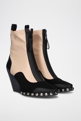 Bottines - Beige et noir