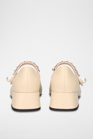 Babies à talons vernies - Beige et rose