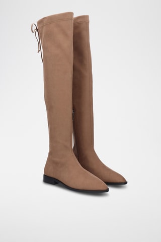 Cuissardes en cuir - Taupe