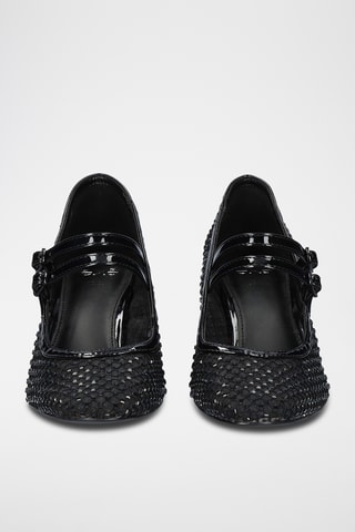 Babies à talons vernis - Noir