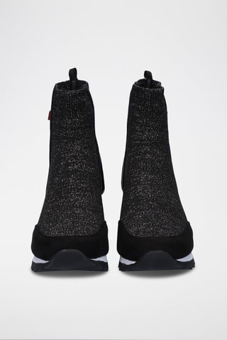 Bottines chaussettes compensées - Noir