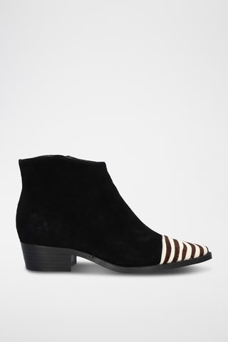 Bottines en nubuck - Blanc et noir