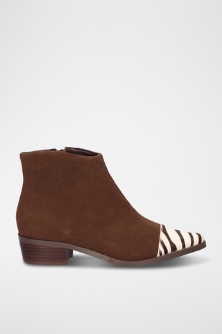 Bottines en nubuck - Blanc et noir