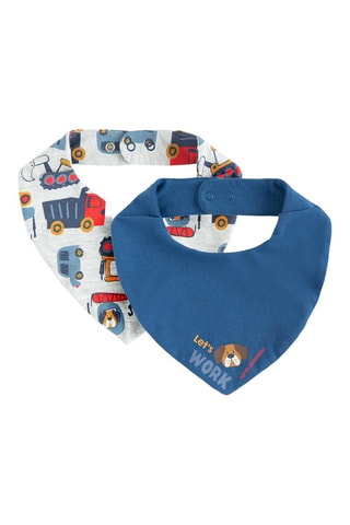 2 bandanas - Bleu pétrole et gris clair
