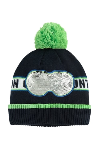 Bonnet à pompon - Bleu marine