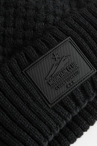 Bonnet à pompon - Noir