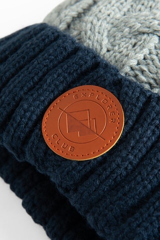 Bonnet à pompon - Bleu