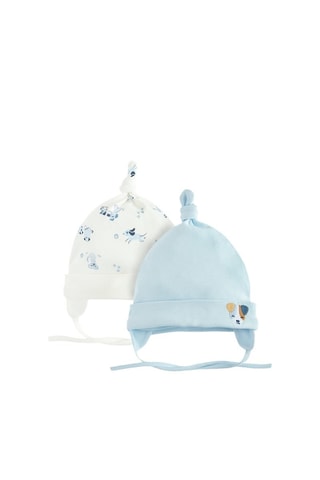 2 bonnets - Bleu et blanc