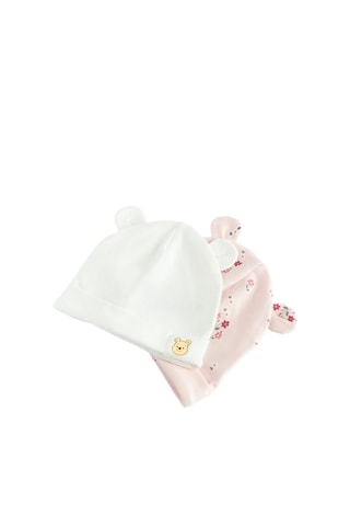 2 bonnets - Blanc et rose
