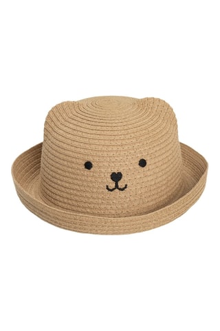 Chapeau de paille à oreilles - Beige