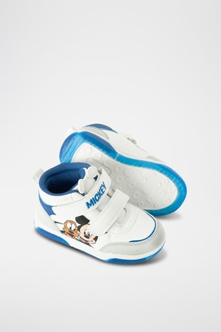 Baskets montantes Mickey et Pluto Disney - Blanc