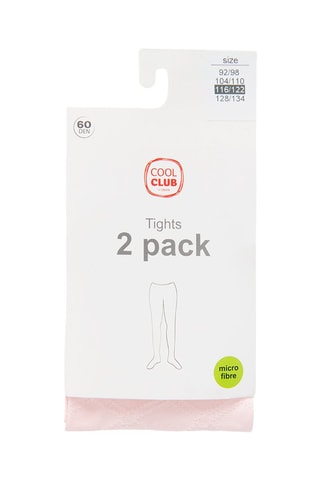 2 paires de collants - 60 deniers - Blanc et rose