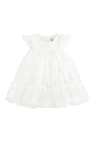 Robe en tulle brodé - Blanc