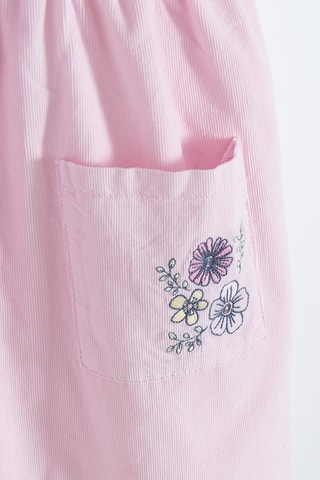Robe-salopette en velours - Rose