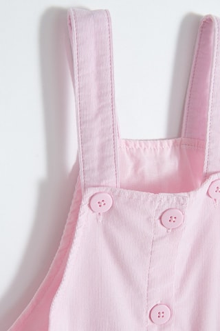 Robe-salopette en velours - Rose