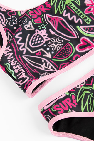 Maillot 2 pièces - Noir et rose