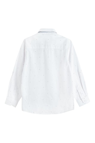 Chemise en lin - Blanc et bleu marine