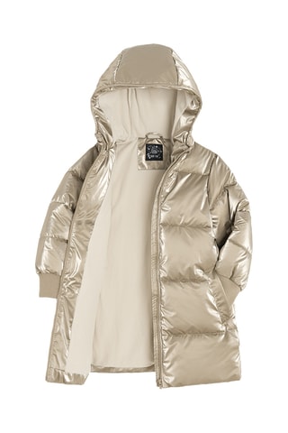 Doudoune longue à capuche - Beige