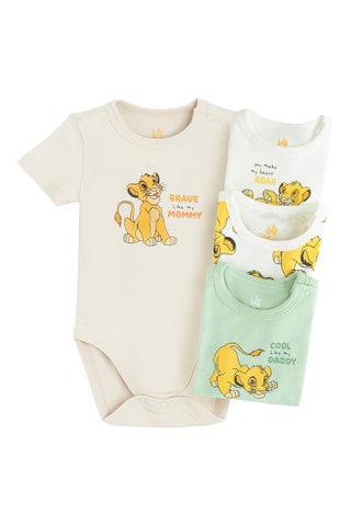 4 bodys Simba Le Roi Lion Disney - Blanc et vert d’eau