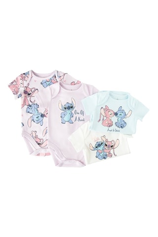 4 bodys Stitch et Angel Lilo et Stitch Disney -  Rose poudré et ciel