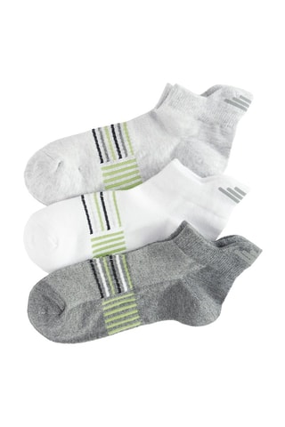 3 paires de socquettes - Gris clair chiné et blanc