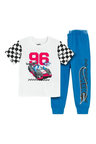Pyjama Hot Wheels - Blanc et bleu