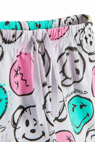 Pyjama Smiley - Blanc et mauve