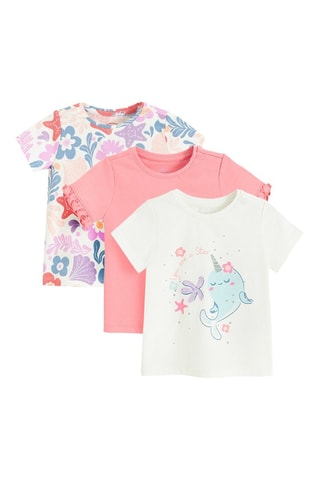 3 t-shirts - Ecru et rose