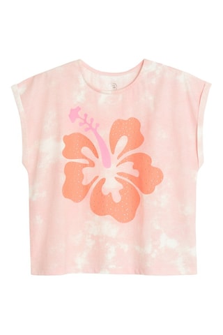 T-shirt tie and dye - Rose et écru