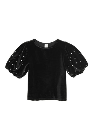 T-shirt en velours - Noir