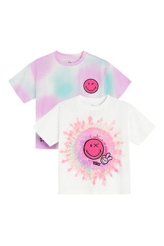 2 t-shirts Smileys - Rose et blanc