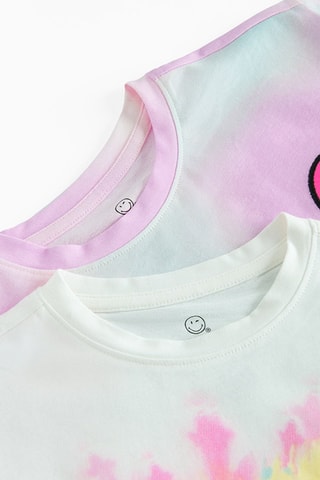 2 t-shirts Smileys - Rose et blanc