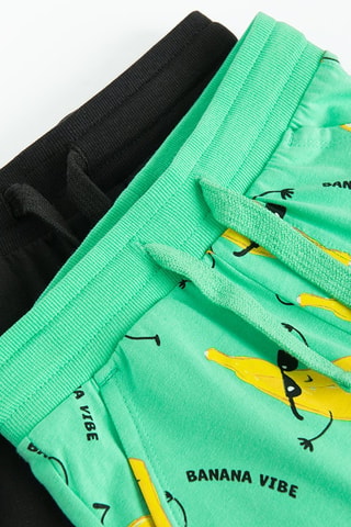 2 Shorts - Zwart en Lichtgroen