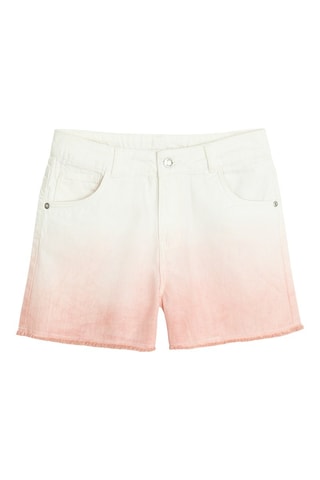 Short en jean dip and dye - Rose et blanc