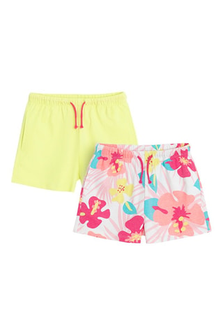 2 shorts - Vert olive et rose