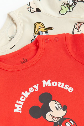 2 combinaisons Mickey Disney - Rouge et beige