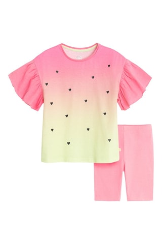 T-shirt dip and dye et cycliste - Rose