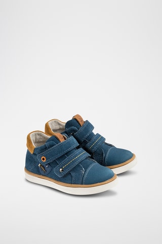 Baskets montantes en nubuck - Bleu canard
