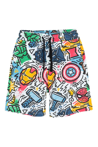 Short Avengers Marvel - Blanc