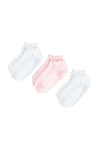 3 paires de socquettes - Blanc et rose