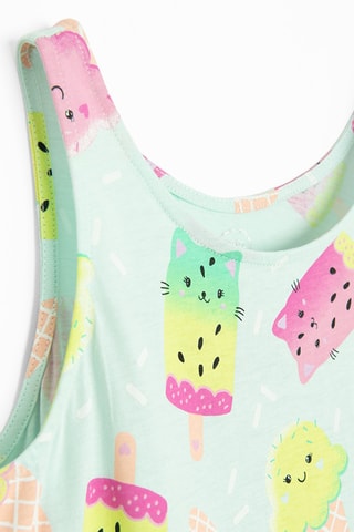Robe - Vert d’eau et fuchsia